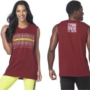 XL/XXL Zumba Wear Brick Red Goals Muscle Tank